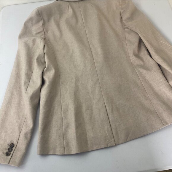 J. Crew {size 14 Tall} Parke Linen Blend Blazer Jacket Beige - Picture 9 of 11